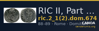 RIC II, Part 1 (second edition) Domitian 674 — CANOA
