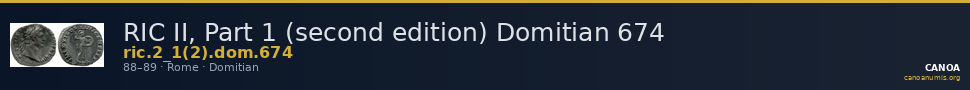 RIC II, Part 1 (second edition) Domitian 674 — CANOA