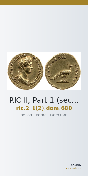 RIC II, Part 1 (second edition) Domitian 680 — CANOA