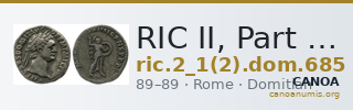 RIC II, Part 1 (second edition) Domitian 685 — CANOA