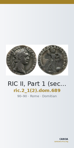 RIC II, Part 1 (second edition) Domitian 689 — CANOA