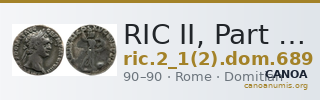 RIC II, Part 1 (second edition) Domitian 689 — CANOA