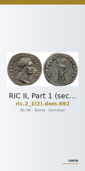 RIC II, Part 1 (second edition) Domitian 692 — CANOA