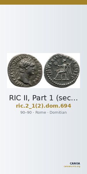 RIC II, Part 1 (second edition) Domitian 694 — CANOA