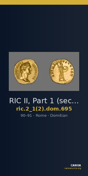 RIC II, Part 1 (second edition) Domitian 695 — CANOA