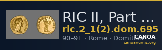 RIC II, Part 1 (second edition) Domitian 695 — CANOA