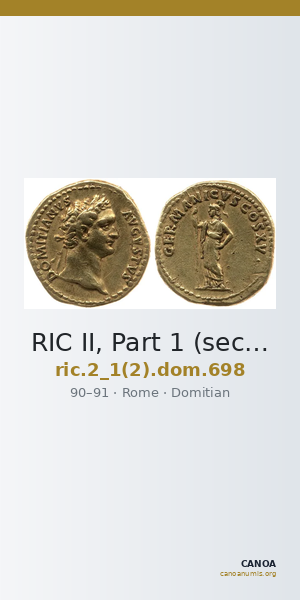 RIC II, Part 1 (second edition) Domitian 698 — CANOA