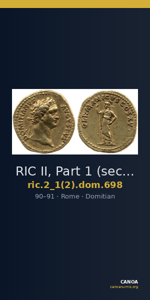 RIC II, Part 1 (second edition) Domitian 698 — CANOA