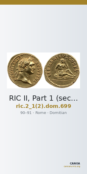 RIC II, Part 1 (second edition) Domitian 699 — CANOA