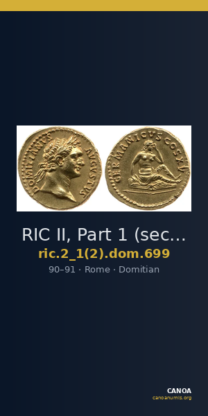 RIC II, Part 1 (second edition) Domitian 699 — CANOA