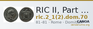 RIC II, Part 1 (second edition) Domitian 70 — CANOA