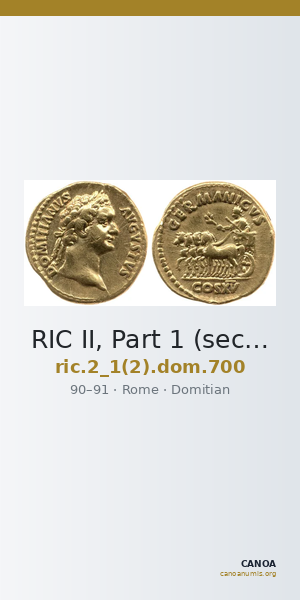 RIC II, Part 1 (second edition) Domitian 700 — CANOA