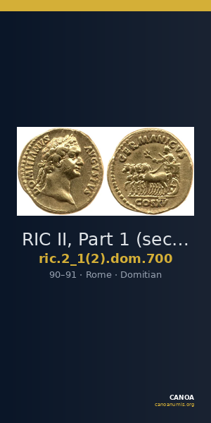 RIC II, Part 1 (second edition) Domitian 700 — CANOA