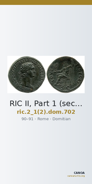 RIC II, Part 1 (second edition) Domitian 702 — CANOA