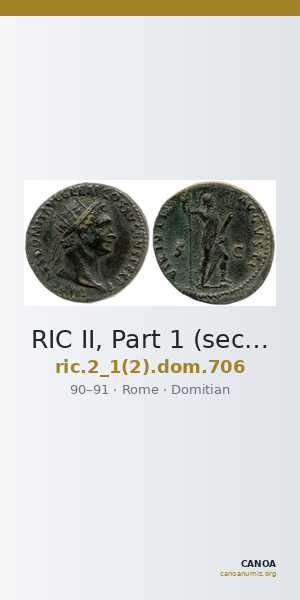 RIC II, Part 1 (second edition) Domitian 706 — CANOA