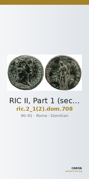 RIC II, Part 1 (second edition) Domitian 708 — CANOA