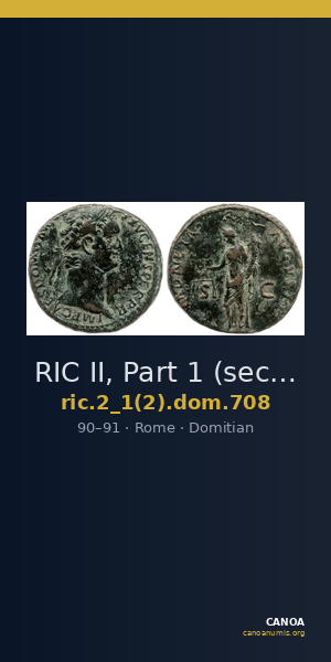 RIC II, Part 1 (second edition) Domitian 708 — CANOA