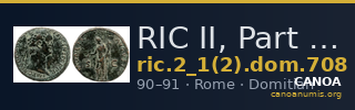 RIC II, Part 1 (second edition) Domitian 708 — CANOA