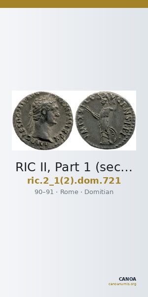 RIC II, Part 1 (second edition) Domitian 721 — CANOA