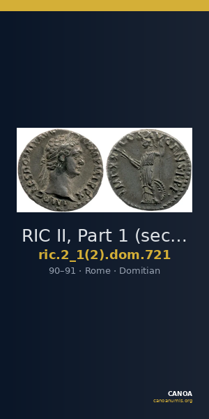 RIC II, Part 1 (second edition) Domitian 721 — CANOA