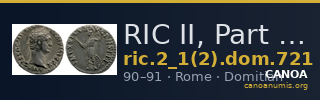 RIC II, Part 1 (second edition) Domitian 721 — CANOA