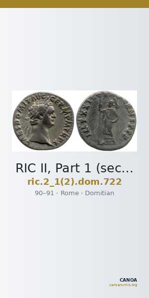 RIC II, Part 1 (second edition) Domitian 722 — CANOA