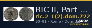 RIC II, Part 1 (second edition) Domitian 722 — CANOA
