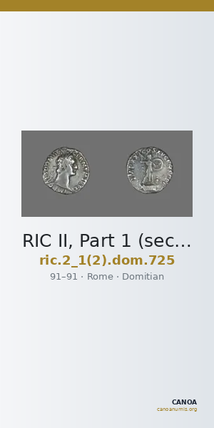 RIC II, Part 1 (second edition) Domitian 725 — CANOA