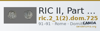 RIC II, Part 1 (second edition) Domitian 725 — CANOA