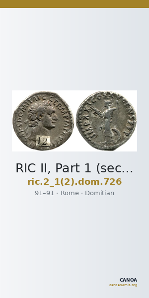 RIC II, Part 1 (second edition) Domitian 726 — CANOA