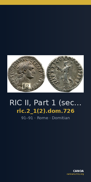 RIC II, Part 1 (second edition) Domitian 726 — CANOA