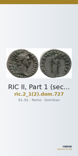 RIC II, Part 1 (second edition) Domitian 727 — CANOA