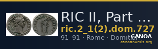 RIC II, Part 1 (second edition) Domitian 727 — CANOA