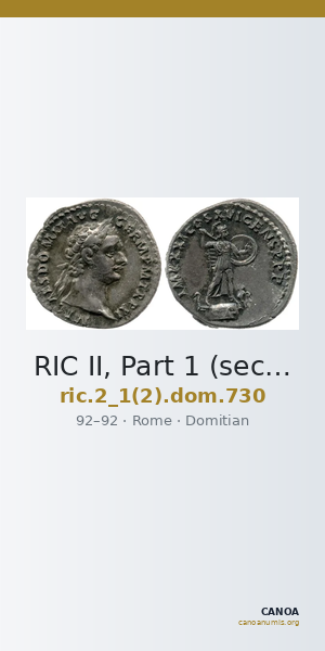 RIC II, Part 1 (second edition) Domitian 730 — CANOA