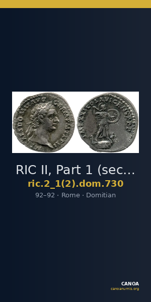 RIC II, Part 1 (second edition) Domitian 730 — CANOA