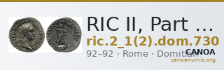 RIC II, Part 1 (second edition) Domitian 730 — CANOA