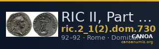 RIC II, Part 1 (second edition) Domitian 730 — CANOA
