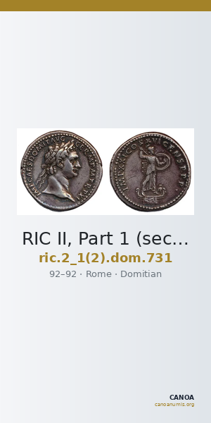 RIC II, Part 1 (second edition) Domitian 731 — CANOA