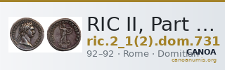 RIC II, Part 1 (second edition) Domitian 731 — CANOA