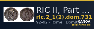RIC II, Part 1 (second edition) Domitian 731 — CANOA