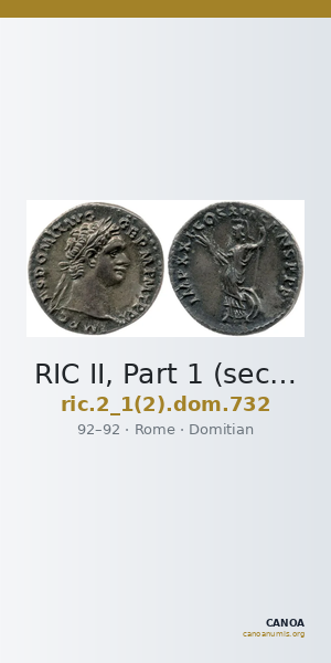 RIC II, Part 1 (second edition) Domitian 732 — CANOA