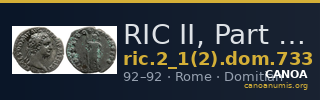 RIC II, Part 1 (second edition) Domitian 733 — CANOA