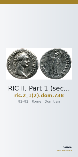 RIC II, Part 1 (second edition) Domitian 738 — CANOA