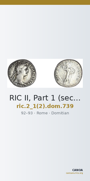 RIC II, Part 1 (second edition) Domitian 739 — CANOA