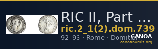 RIC II, Part 1 (second edition) Domitian 739 — CANOA
