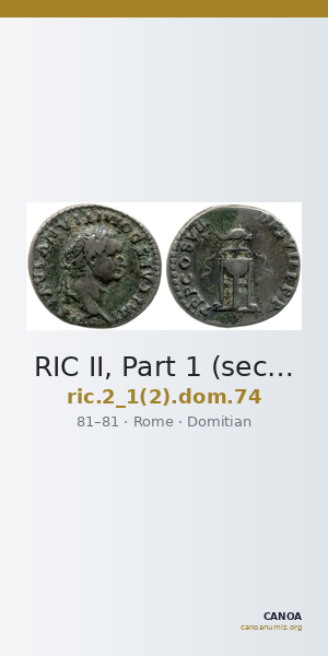 RIC II, Part 1 (second edition) Domitian 74 — CANOA