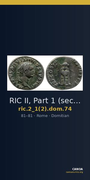 RIC II, Part 1 (second edition) Domitian 74 — CANOA