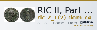 RIC II, Part 1 (second edition) Domitian 74 — CANOA