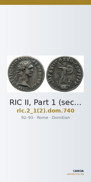 RIC II, Part 1 (second edition) Domitian 740 — CANOA