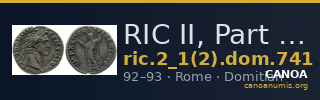 RIC II, Part 1 (second edition) Domitian 741 — CANOA